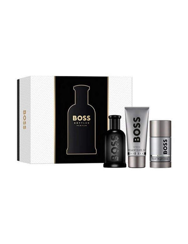 COFFRET BOSS BOTTLED PARFUM 100ML+DEODORANT 75ML+GEL DOUCHE 100ML COFFRET BOSS BOTTLED PARFUM 100ML+DEODORANT 75ML+GEL DOUCHE 100ML