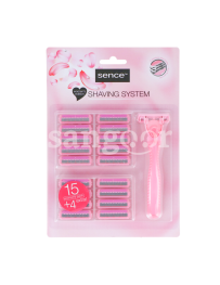 SENCE RASOIR +RECHARGES FEMME 15+4 PCS